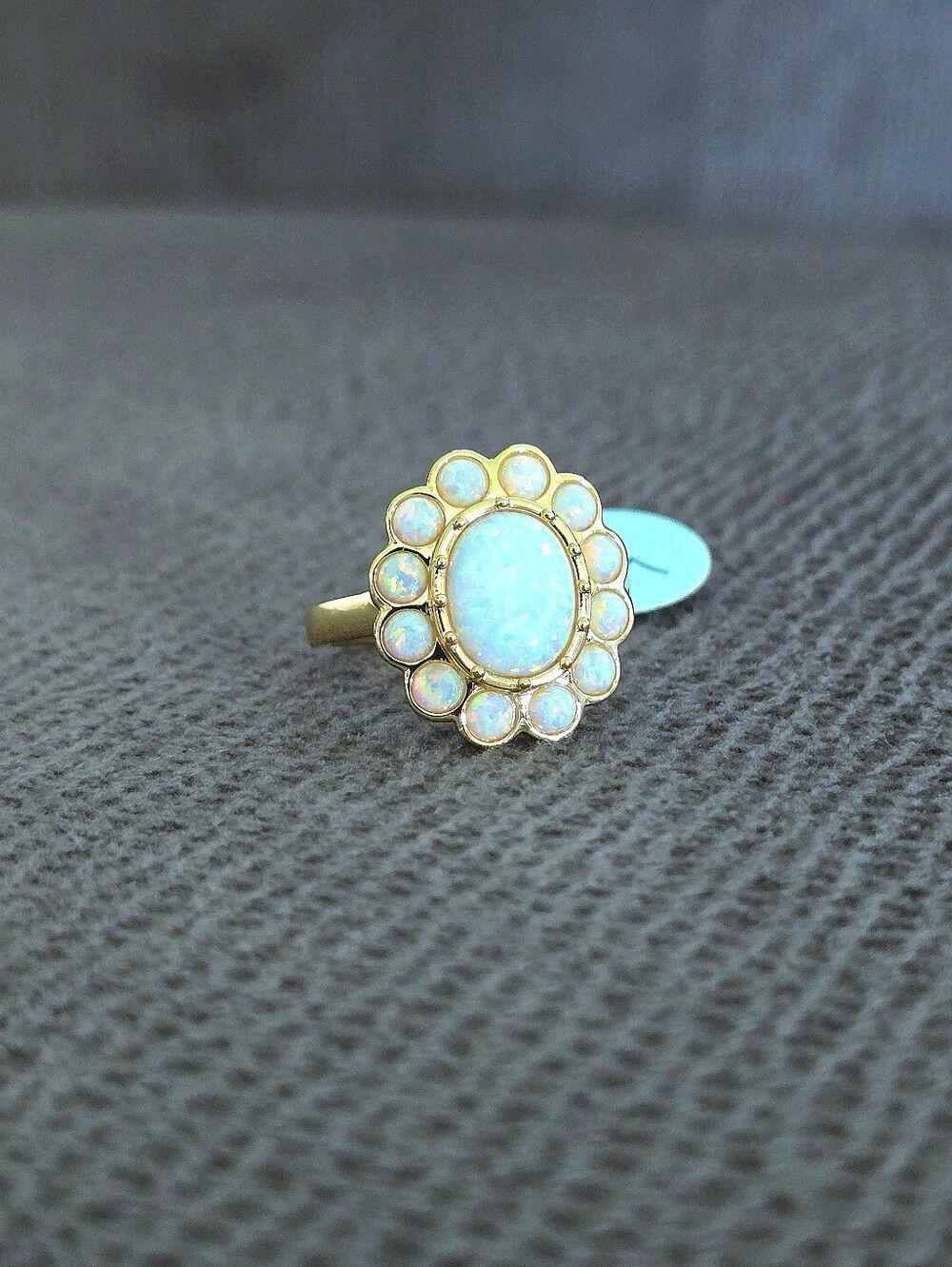 Prime Art & Jewel (PAJ) Oval Halo😇Lab🧪 Created Opal Ring💍 - NWT - Picture 15 of 16